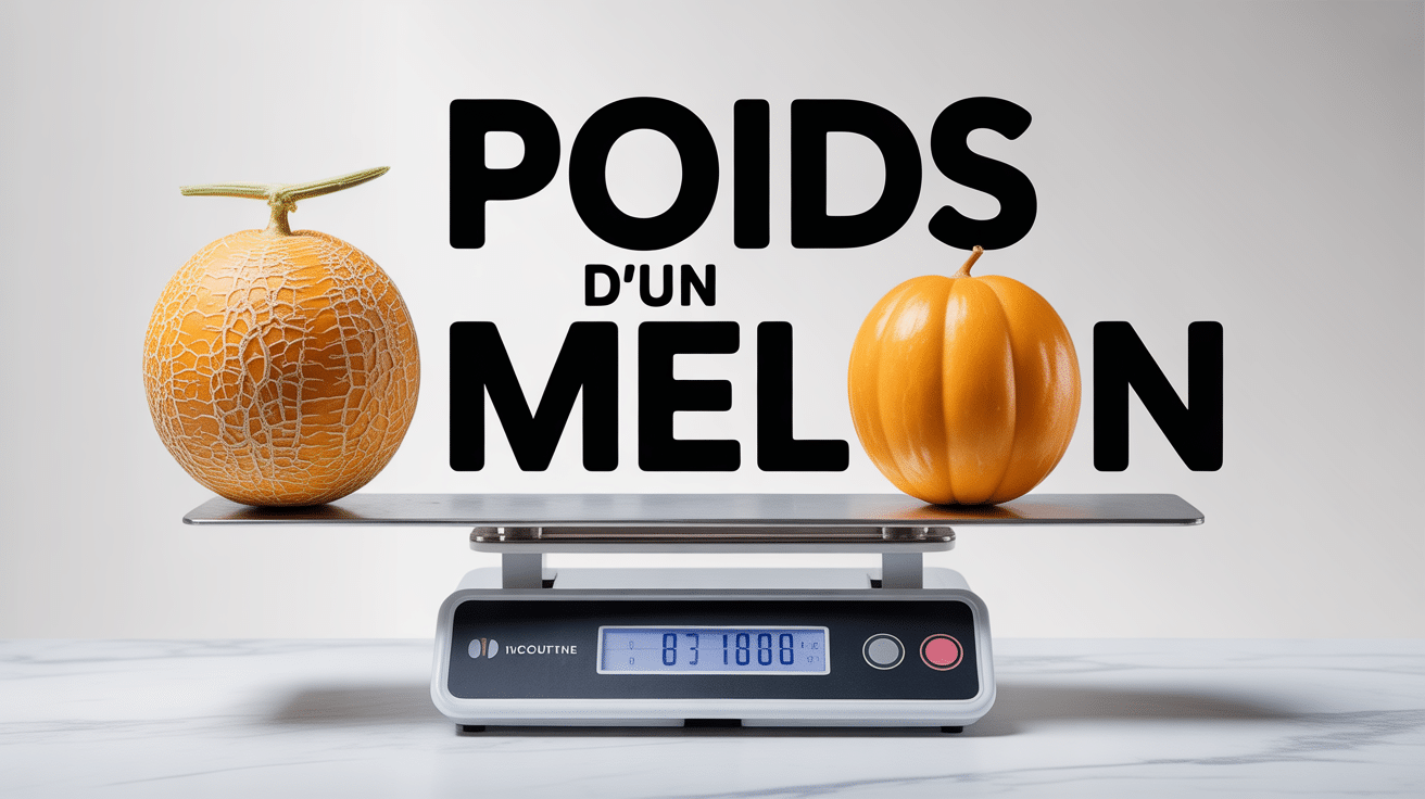 Poids melon charentais entier sur balance