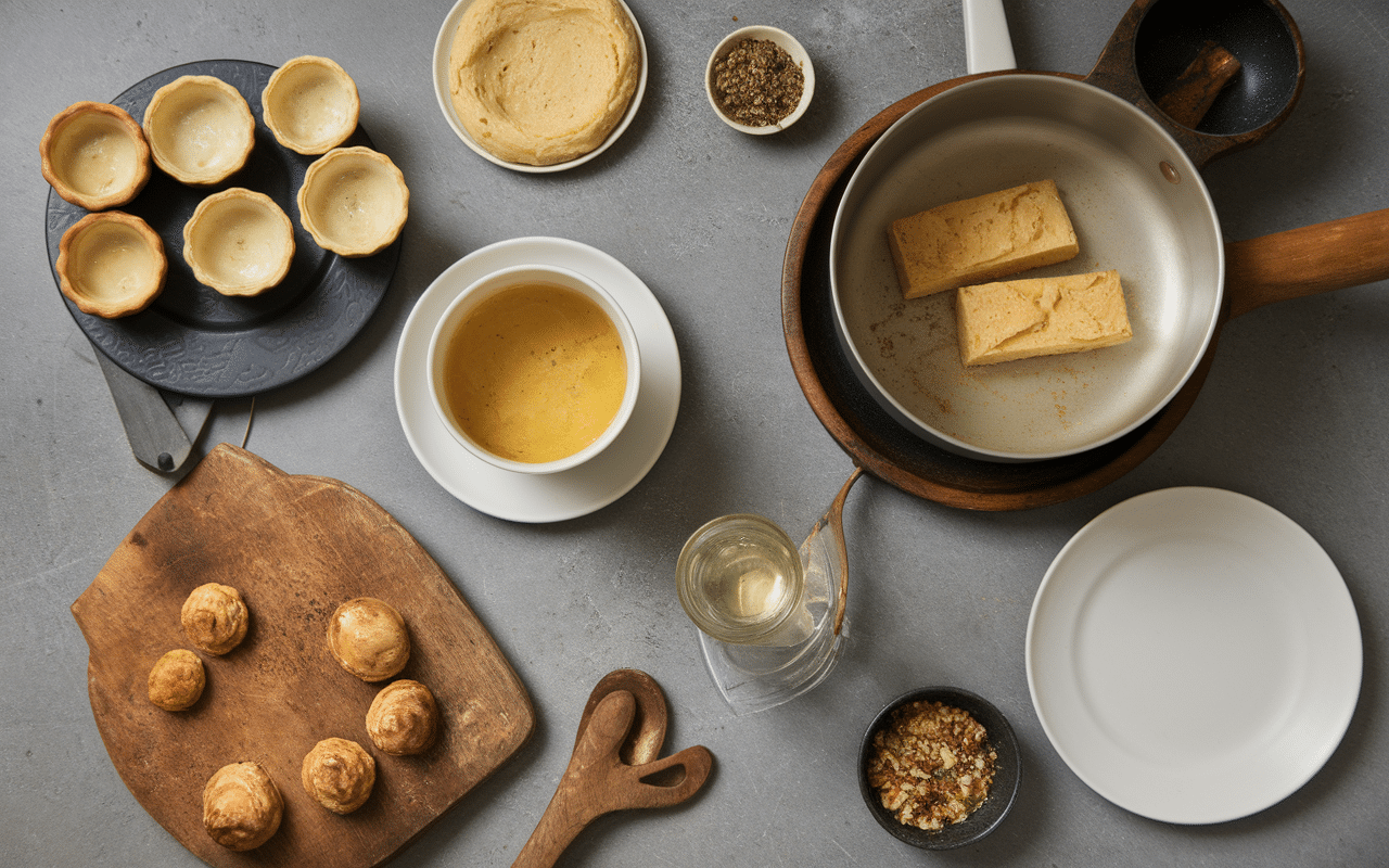 plan de travail pâte tartelette légumes billes cuisson
