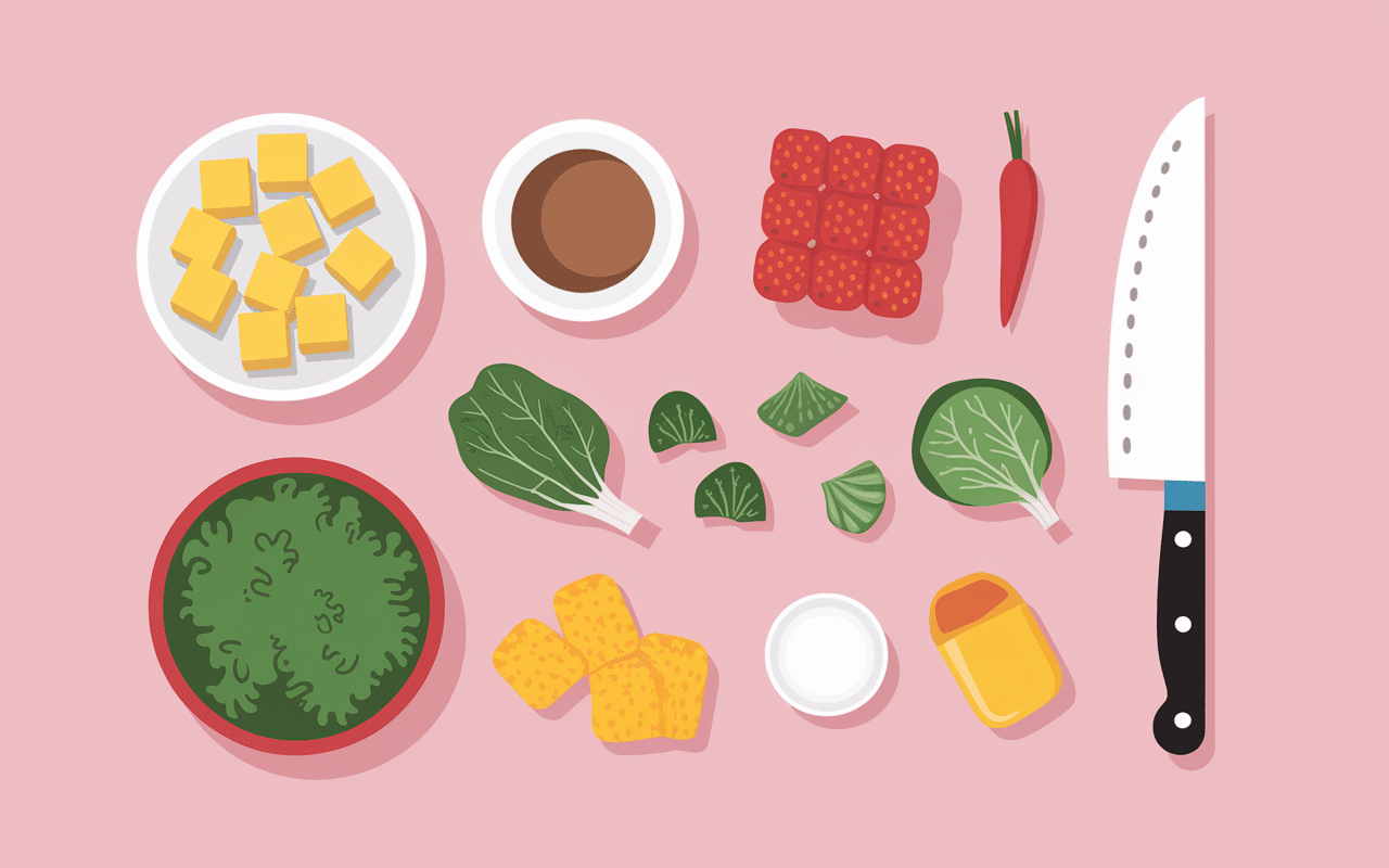 Ingrédients salade ananas surimi cuisine