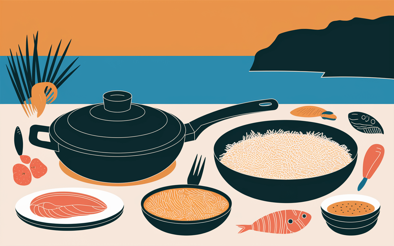 recette fideua catalane illustration vermicelles paella