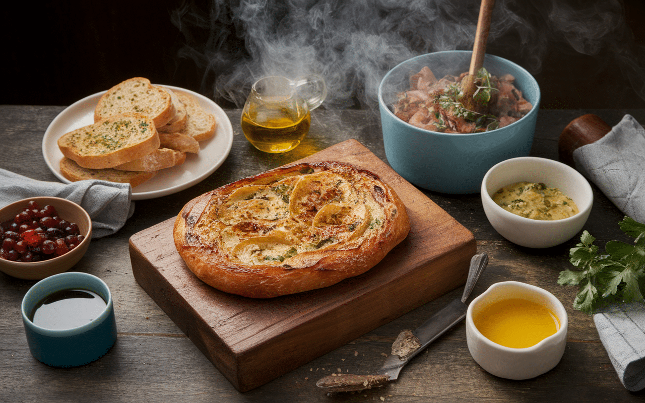 Four palestinien pain plat galette herbes plats mijotés