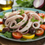 salade de poulpe à la sicilienne avec légumes et herbes