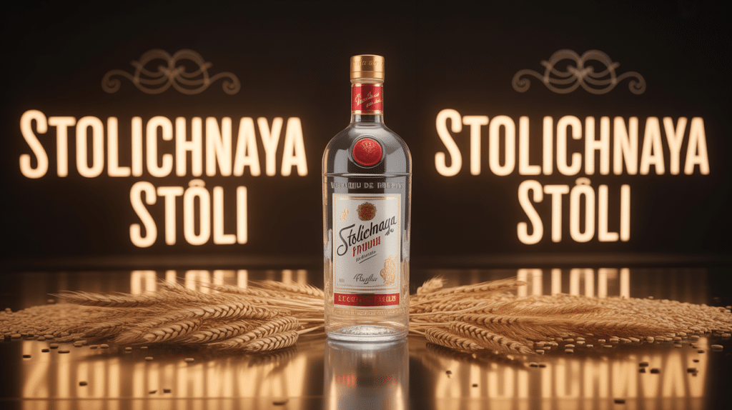 stolichnaya stoli vodka premium bouteille élégante