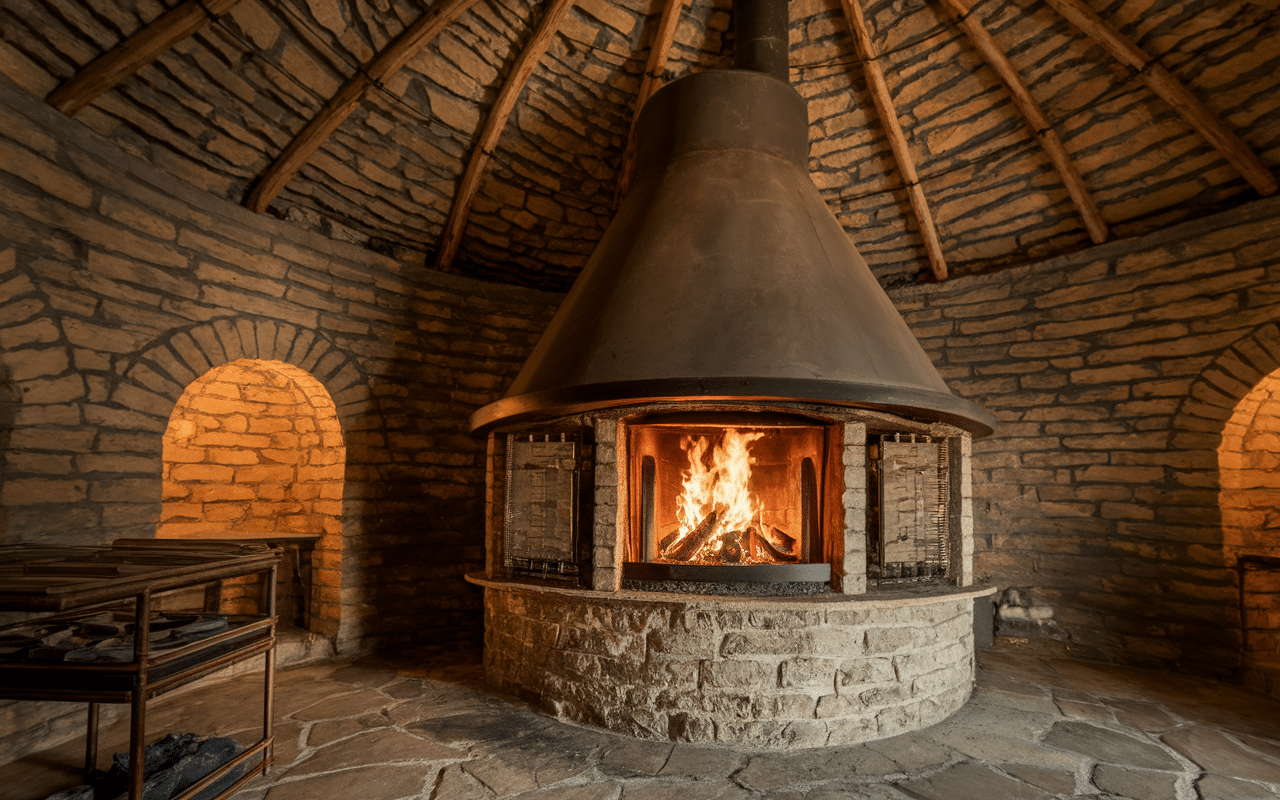 Coupe four palestinien dôme argile pierre voûte