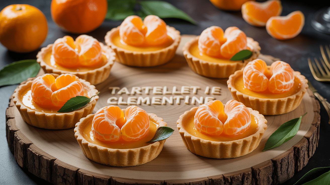 Tartelettes clementine cremeuse et menthe presentation raffinee