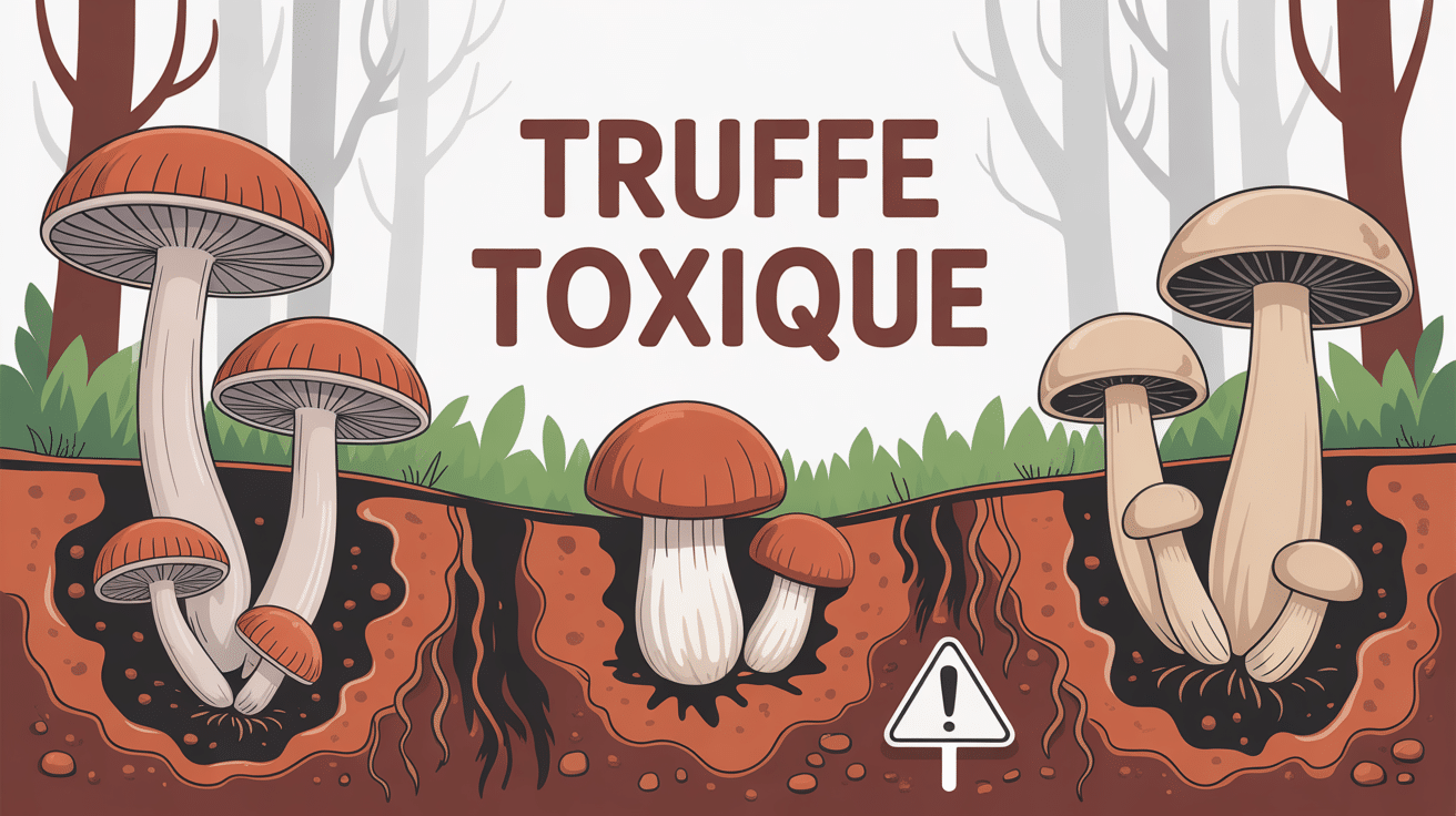 illustration truffes toxique panneau avertissement