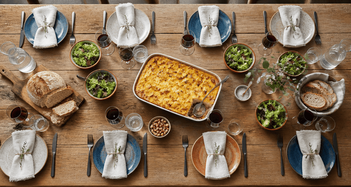 recette 10 personnes table et Parmentier de canard