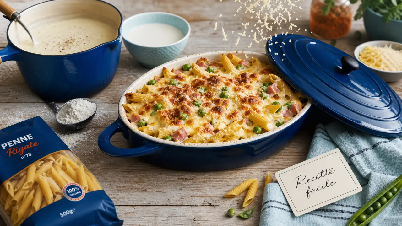 Recette facile pas cher : gratin de pâtes économique au four