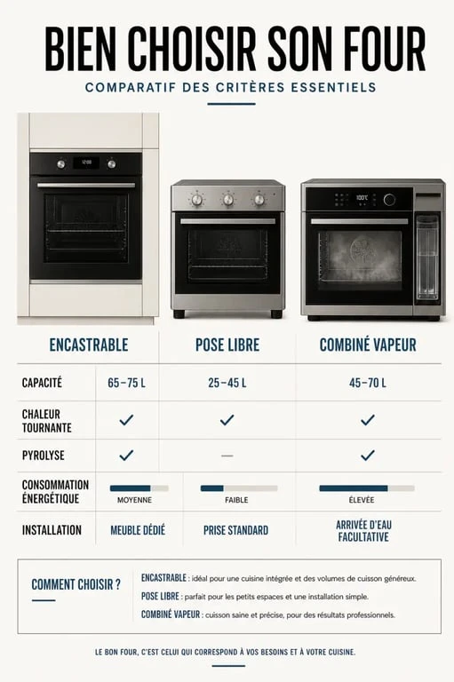 Comment choisir son four : comparaison des critères de capacité, cuisson et nettoyage