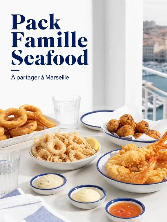 Menu de crab's : pack famille et accompagnements à partager à Marseille