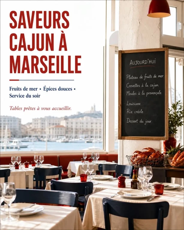 Menu de crab's : ambiance du restaurant à Marseille