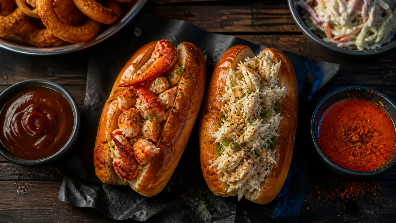 Menu de crab's à Marseille : rolls de homard et crabe, sauces cajun