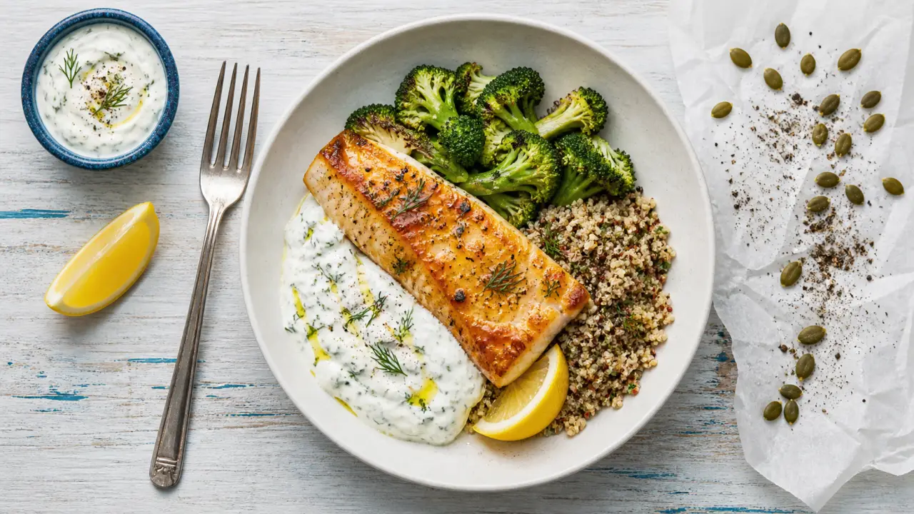 Repas riche en proteine : bowl colin quinoa brocoli